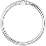 14K Gold Round Natural Diamond Contour Band – 2mm Stones - White Gold - view 2