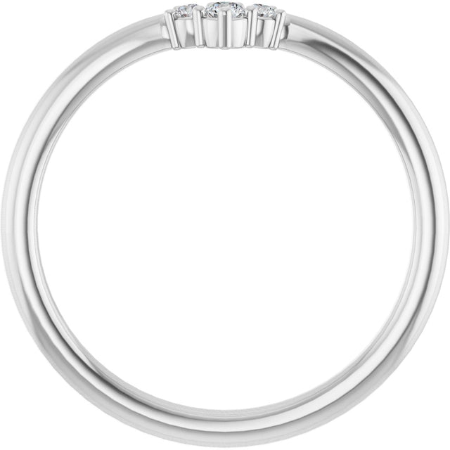 Platinum Round Natural Diamond Contour Band – 2mm Stones - view 2