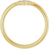 14K Gold Round Natural Diamond Contour Band – 2mm Stones - Yellow Gold - view 2
