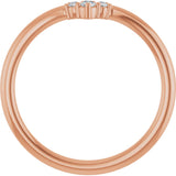 14K Gold Round Natural Diamond Contour Band – 2mm Stones - Rose Gold - view 2