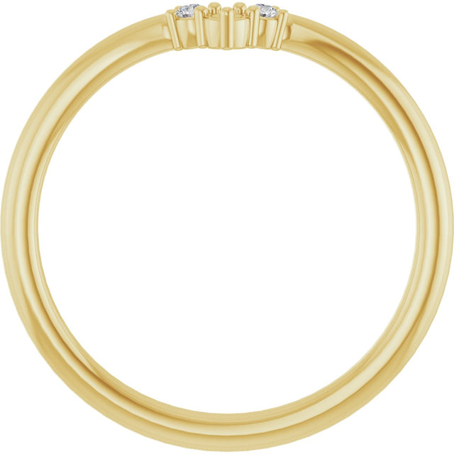 14K Gold Round Lab-Grown Diamond Contour Band II - Yellow Gold - view 2