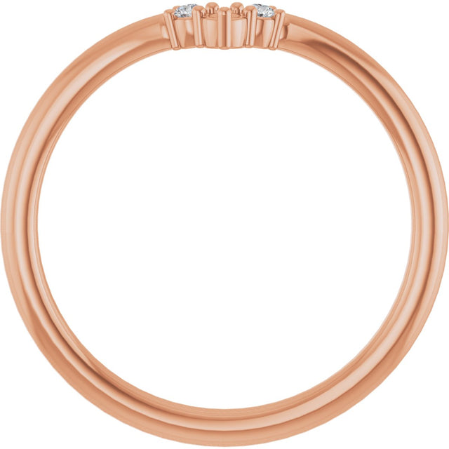 14K Gold Round Lab-Grown Diamond Contour Band II - Rose Gold - view 2
