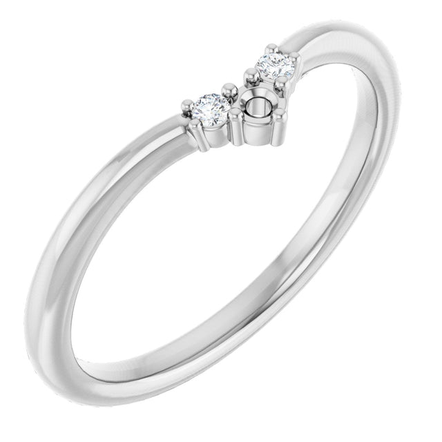 14K Gold Round Lab-Grown Diamond Contour Band II - White Gold