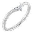 14K Gold Round Natural Diamond Contour Band – 2mm Stones - White Gold