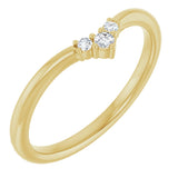 14K Gold Round Natural Diamond Contour Band – 2mm Stones - Yellow Gold