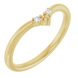 14K Gold Round Lab-Grown Diamond Contour Band II - Yellow Gold