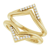 14K Gold Round Natural Diamond Ring Guard – 1.1mm Stones - Yellow Gold - view 5
