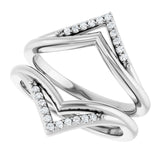 Platinum Round Natural Diamond Ring Guard – 1.1mm Stones - view 5