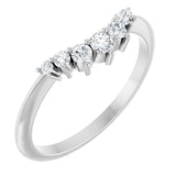 14K Gold Round Lab-Grown Diamond Accented Contour Band – 2.25-3.5mm Stones - White Gold