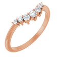 14K Gold Round Lab-Grown Diamond Accented Contour Band – 2.25-3.5mm Stones - Rose Gold