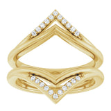 14K Gold Round Natural Diamond Ring Guard – 1.1mm Stones - Yellow Gold - view 3