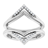 Platinum Round Natural Diamond Ring Guard – 1.1mm Stones - view 3