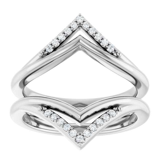 Platinum Round Natural Diamond Ring Guard – 1.1mm Stones - view 3