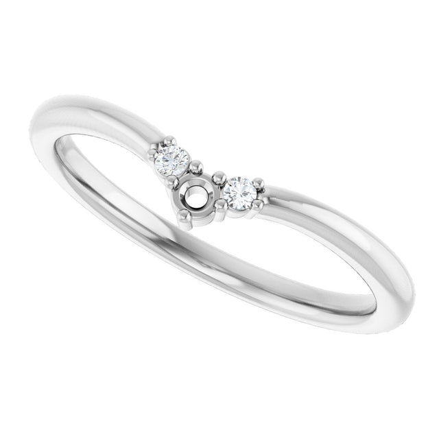 Platinum Round Lab-Grown Diamond Contour Band II - view 5
