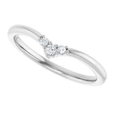 Platinum Round Natural Diamond Contour Band – 2mm Stones - view 5
