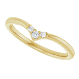 14K Gold Round Natural Diamond Contour Band – 2mm Stones - Yellow Gold - view 5