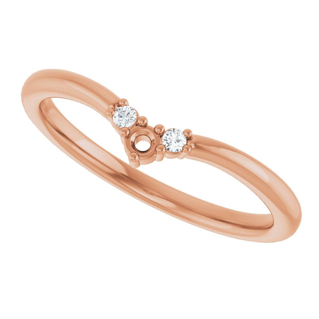 14K Gold Round Lab-Grown Diamond Contour Band II - Rose Gold - view 5