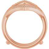 14K Gold Round Natural Diamond Ring Guard – 1.1mm Stones - Rose Gold - view 2
