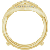 14K Gold Round Natural Diamond Ring Guard – 1.1mm Stones - Yellow Gold - view 2