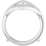 Platinum Round Natural Diamond Ring Guard – 1.1mm Stones - view 2