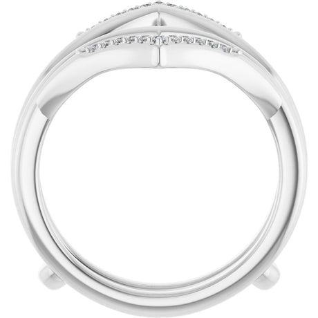 Platinum Round Natural Diamond Ring Guard – 1.1mm Stones - view 2