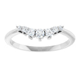 Platinum Round Lab-Grown Diamond Accented Contour Band – 2.25-3.5mm Stones - view 3