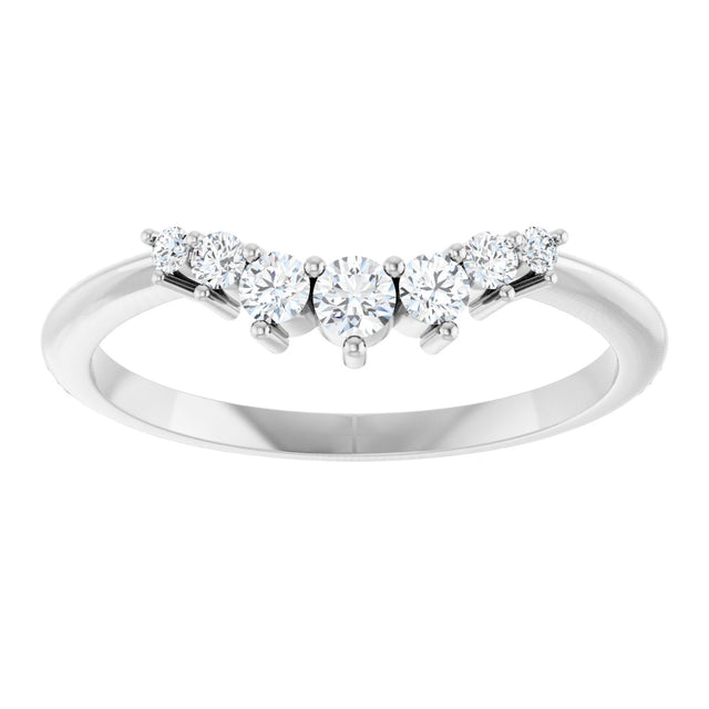 Platinum Round Lab-Grown Diamond Accented Contour Band – 2.25-3.5mm Stones - view 3