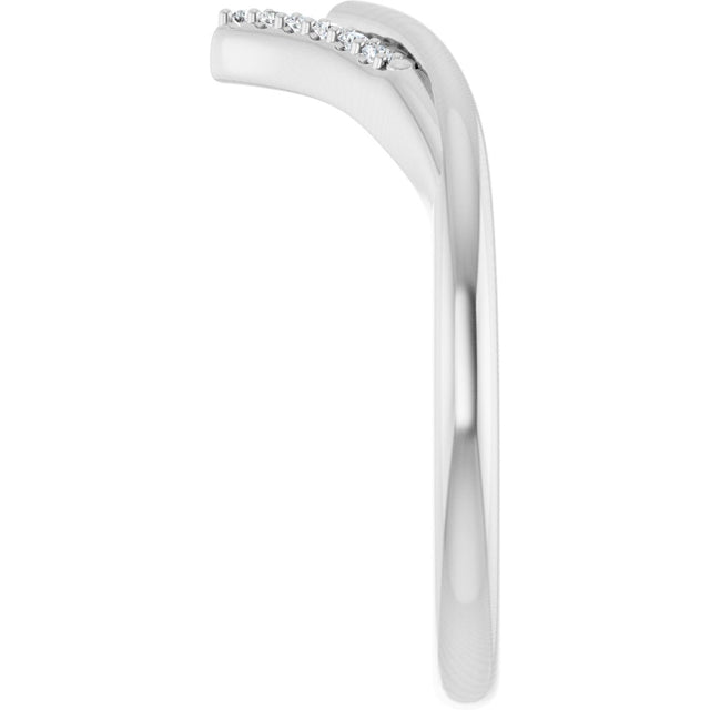 Platinum Round Natural Diamond Contour Band – 1.1mm Stones - view 4