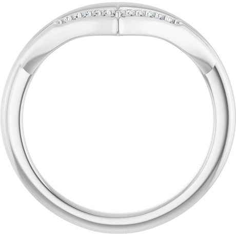 Platinum Round Natural Diamond Contour Band – 1.1mm Stones - view 2