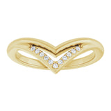 14K Gold Round Natural Diamond Contour Band – 1.1mm Stones - Yellow Gold - view 3