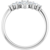 Platinum Round Lab-Grown Diamond Accented Contour Band – 2.25-3.5mm Stones - view 2