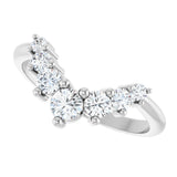 Platinum Round Lab-Grown Diamond Accented Contour Band – 2.25-3.5mm Stones - view 5