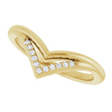 14K Gold Round Natural Diamond Contour Band – 1.1mm Stones - Yellow Gold - view 5