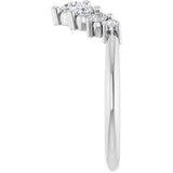 Platinum Round Lab-Grown Diamond Accented Contour Band – 2.25-3.5mm Stones - view 4