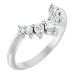 14K Gold Round Lab-Grown Diamond Accented Contour Band – 2.25-3.5mm Stones - White Gold