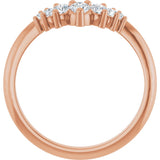 14K Gold Round Natural Diamond Accented Contour Band – 2.2-3.5mm Stones - Rose Gold - view 2