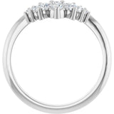 Platinum Round Lab-Grown Diamond Accented Contour Band – 2.25-3.5mm Stones - view 2