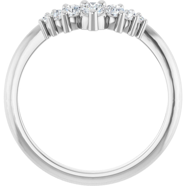 Platinum Round Lab-Grown Diamond Accented Contour Band – 2.25-3.5mm Stones - view 2