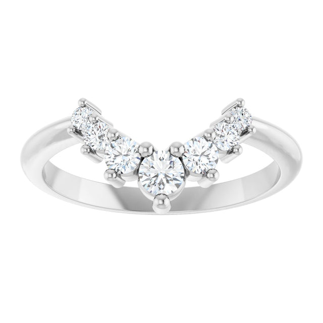 Platinum Round Lab-Grown Diamond Accented Contour Band – 2.25-3.5mm Stones - view 3