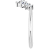 Platinum Round Lab-Grown Diamond Accented Contour Band – 2.25-3.5mm Stones - view 4