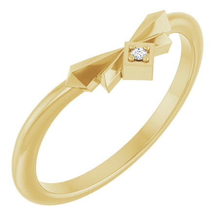 14K Gold Round Natural Diamond Contour Band – 1.2mm Stones - Yellow Gold