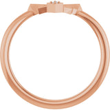 14K Gold Round Natural Diamond Contour Band – 1.2mm Stones - Rose Gold - view 2