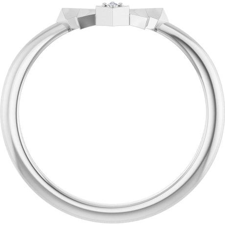 Platinum Round Natural Diamond Contour Band – 1.2mm Stones - view 2