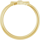 14K Gold Round Natural Diamond Contour Band – 1.2mm Stones - Yellow Gold - view 2