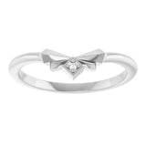 14K Gold Round Natural Diamond Contour Band – 1.2mm Stones - White Gold - view 3
