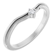 Platinum Round Natural Diamond Milgrain Accented Contour Band