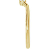 14K Gold Round Natural Diamond Milgrain Accented Contour Band - Yellow Gold - view 4