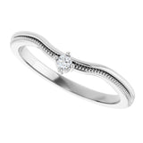 Platinum Round Natural Diamond Milgrain Accented Contour Band - view 5