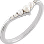 Platinum Pearl Natural Diamond Contour Band – 2.5mm Stones