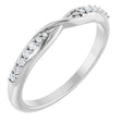 Platinum Round Lab-Grown Diamond Accented Criss-Cross Contour Band